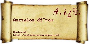 Asztalos Áron névjegykártya